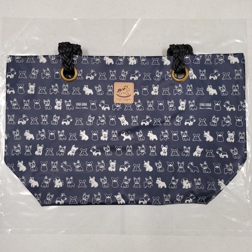 Waterproof Frenchie Woven Tote Shoulder Bag - Picture 5 of 13